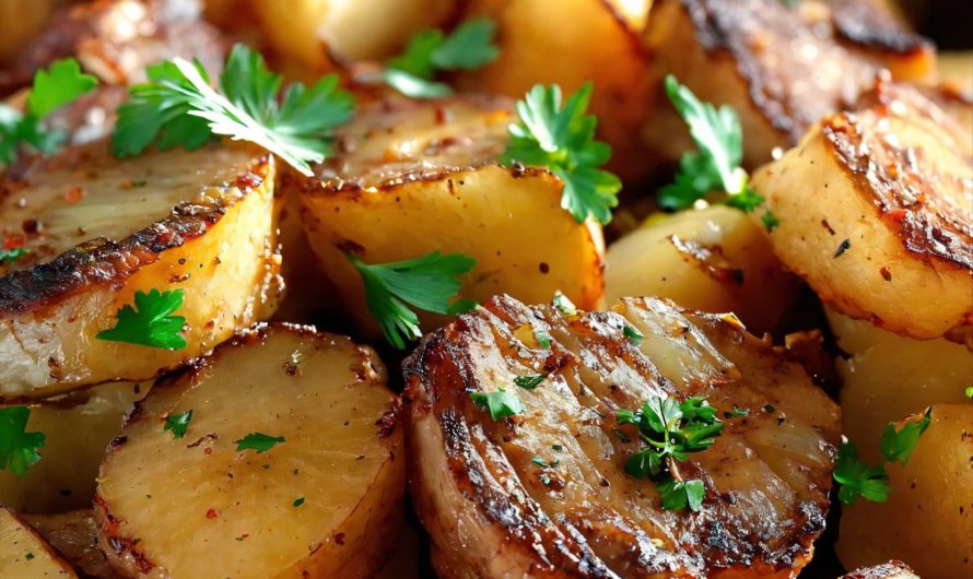 Rezept für Bratkartoffeln mit Schweinefleisch: