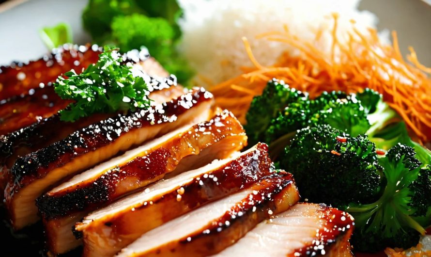 Knuspriger Schweinebauch mit asiatischer Glasursauce: