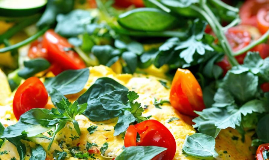 Rezept für ein kohlenhydratarmes Gemüse-Omelett: