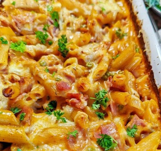 Nudel-Schinken-Gratin