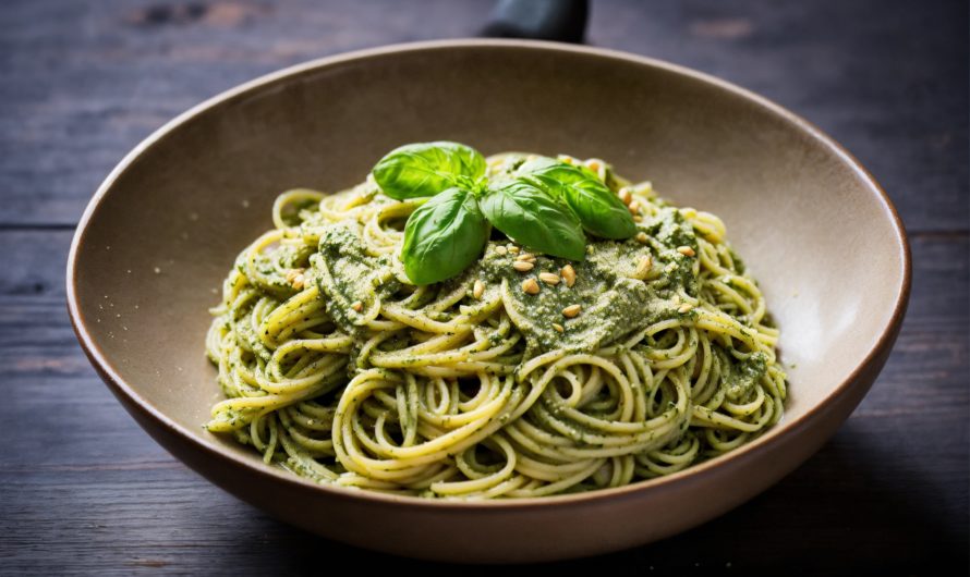 Zucchini-Nudeln mit Pesto