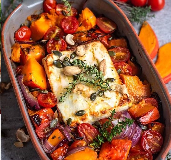 Ofenkürbis mit Feta