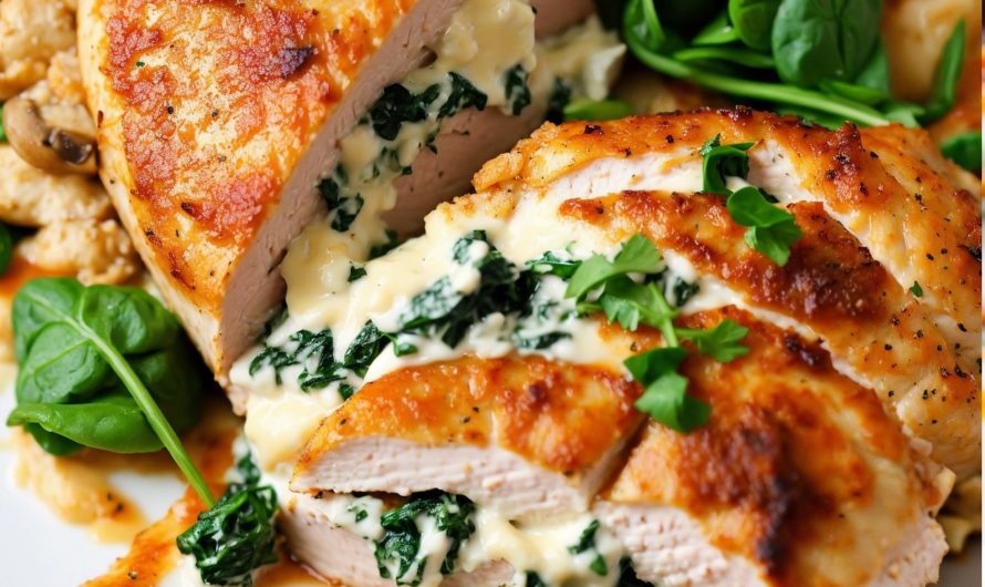 Gebackenes ketogenes Hähnchen Caprese Low Carb Rezept