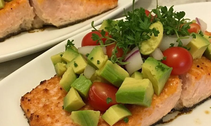 Lachs mit Avocado-Salat