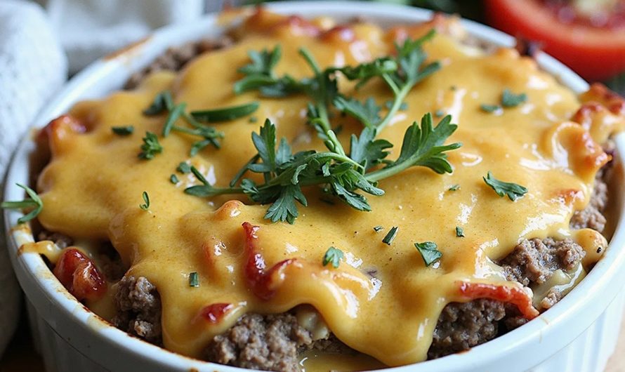 Low-Carb-Cheeseburger-Auflauf mit Hackfleisch – Herzhaft, cremig und unglaublich lecker!