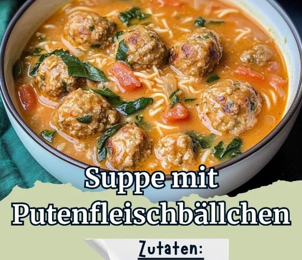 Würzige Putenfleischbällchen-Suppe mit Blumenkohl