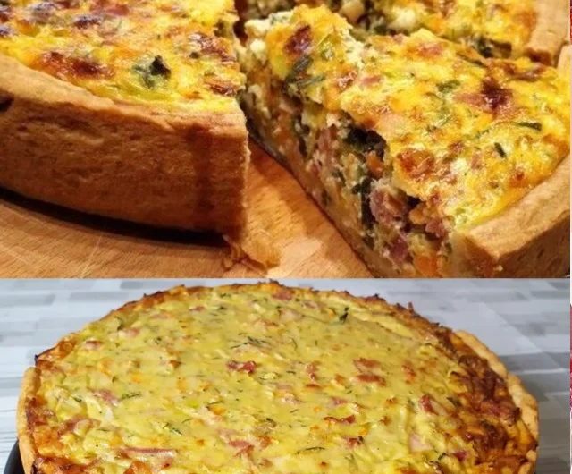 Ich konnte es täglich essen mhmm, Gemüsequiche mit Schinken für die ganze Familie!