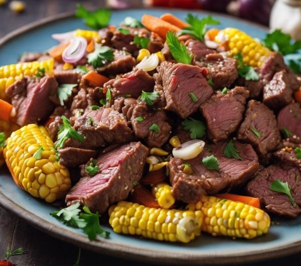 Low-Carb-Pfanne mit deutschem Rindfleisch