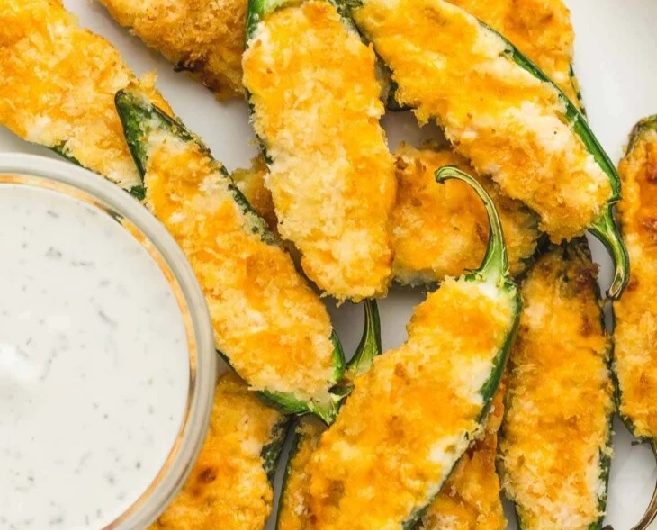 Rezept für Luftfritteuse Jalapeño Poppers mit Speck auf Deutsch: