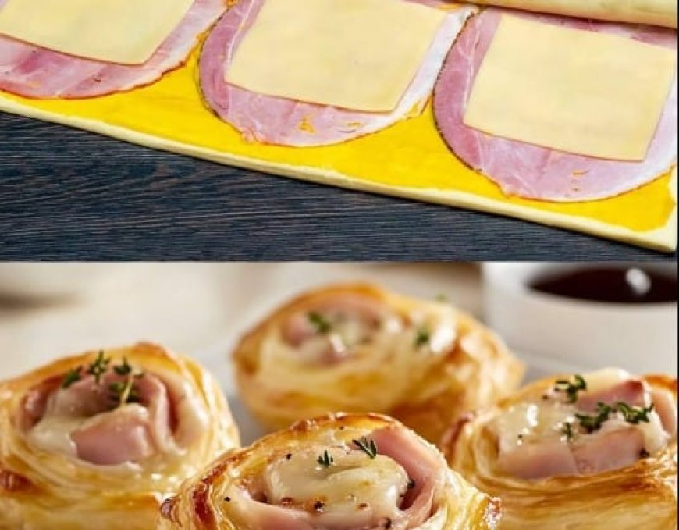 Blätterteig-Schnecken mit Schinken und Käse – der perfekte herzhafte Snack für jede Gelegenheit