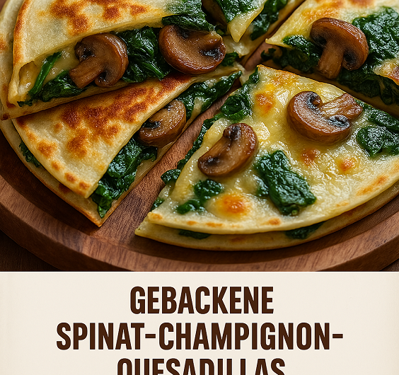 Gebackene Spinat-Champignon-Quesadillas