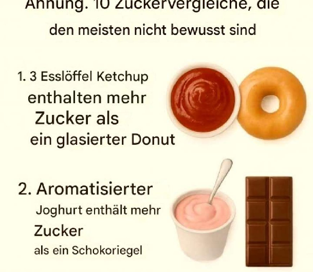 10 unerwartete Zuckervergleiche, die viele Menschen überraschen werden