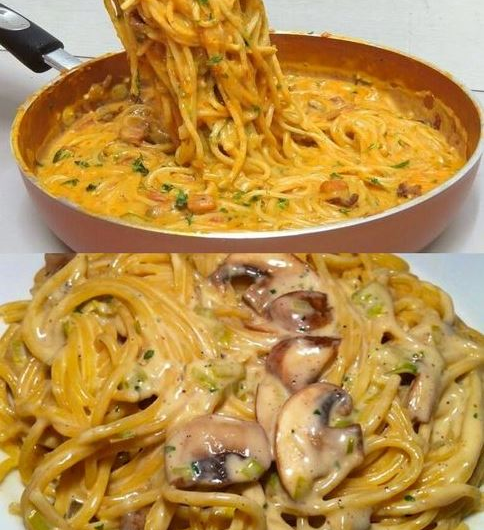 Champignon-Spaghetti aus der Pfanne: Nach diesem Rezept fragt jeder!