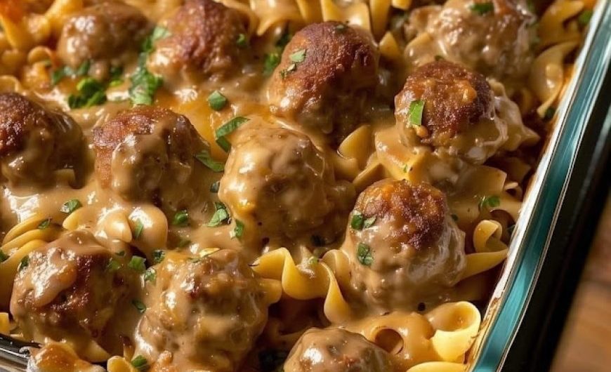 Fleischbällchen-Pasta-Auflauf – Herzhaft, cremig, einfach lecker!