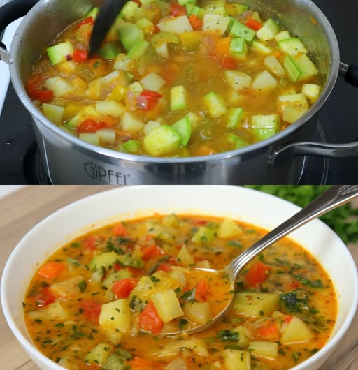 Leichte Gemüsesuppe mit Zucchini & Champignons – Wärmend, sättigend, einfach gut