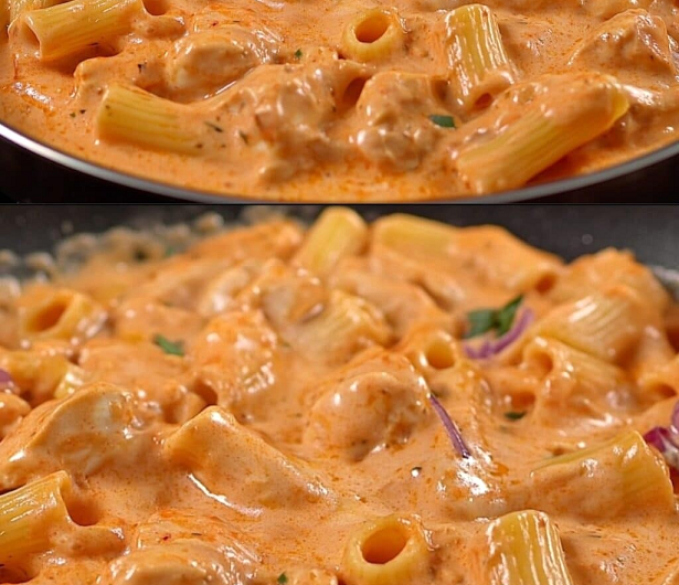 Cremige Pasta mit Tomatensoße, schnell zubereitet und voller Geschmack