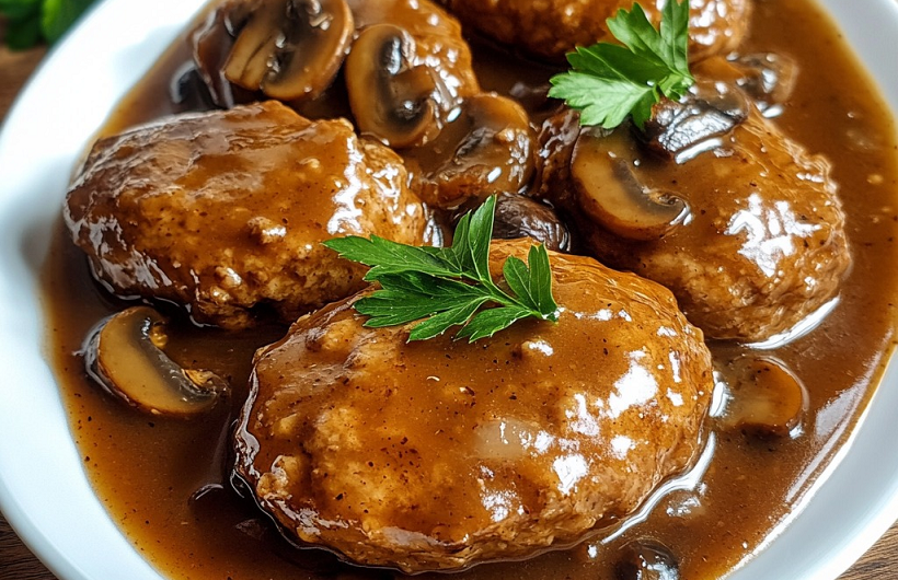 Hausgemachte Hackrouladen in cremiger Pilzsauce – Der Geschmack von Zuhause