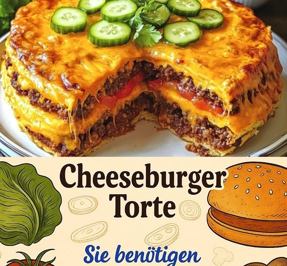 Cheeseburger-Torte: Wenn Fast-Food-Träume Schichten bekommen – Ein Rezept, das dich überraschen wird!