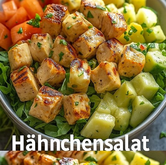 Hawaiianischer Hähnchensalat – exotisch, fruchtig, leicht: Mein Sommerliebling mit Ananas und Hühnchen