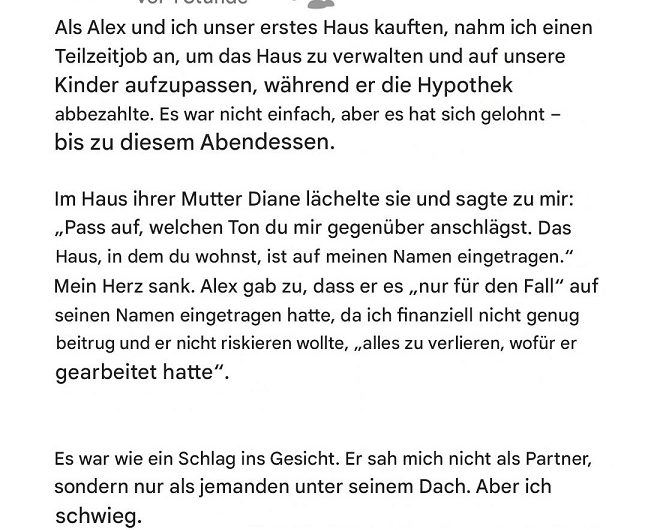 Mein Mann überschieb unser Haus heimlich auf seine Mutter – zehn Jahre später fiel alles auf ihn zurück