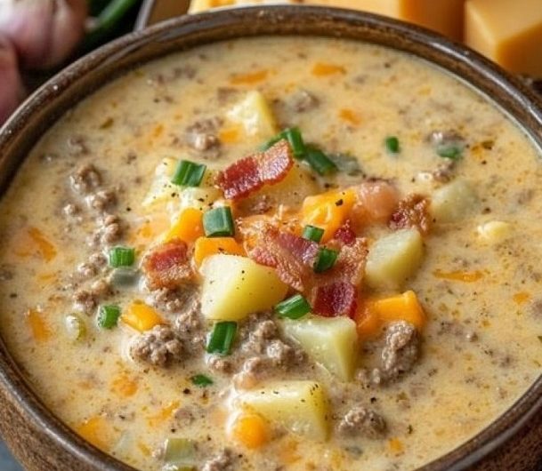Hamburger Suppe mit 450 g Hackfleisch – ein Geschmack, der Herzen wärmt und am nächsten Tag noch besser ist