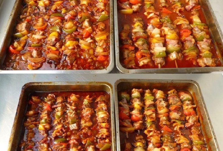 Schaschlik mit selbstgemachter Schaschliksoße