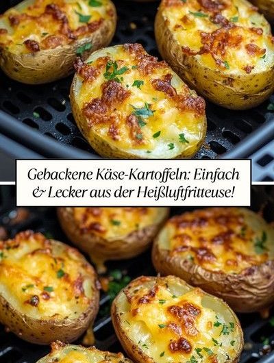 Gebackene Käse-Kartoffeln direkt aus der Heißluftfritteuse – ein Genuss wie bei Oma, nur moderner