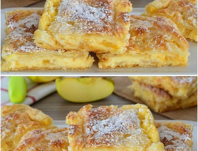 Apfelpudding-Schnitten vom Blech – das Familienrezept, das immer gelingt und zweimal pro Woche gebacken werden muss