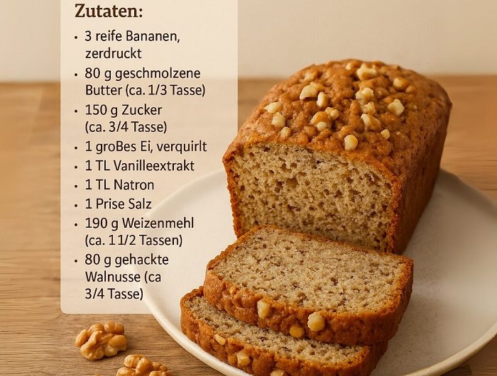 Ich wollte nur ein paar überreife Bananen retten – und habe das Bananen-Nuss-Brot gebacken, das man einfach jeden Tag essen möchte