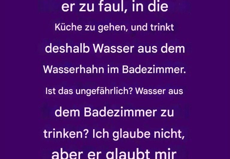 Mein Mann trinkt Wasser aus dem Badezimmer – und was dann passierte, hat mich wirklich überrascht