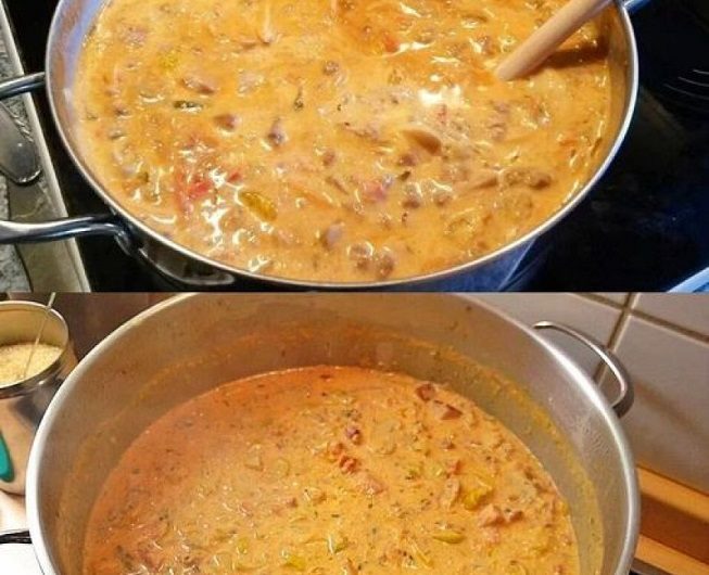 Hackfleisch-Partytopf mit Kräuterfrischkäse und Speck – das Rezept, das jedes Mal die ganze Nachbarschaft anlockt