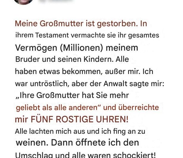 Die alten Uhren der Großmutter – Wie Linda verspottet wurde und am Ende das wahre Erbe fand