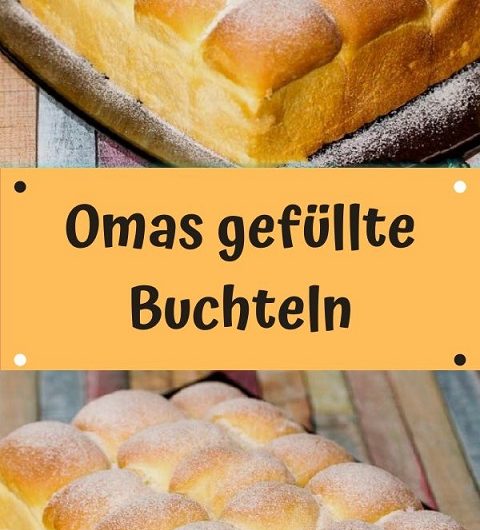 Gestern hab’ ich das alte Rezept wiedergefunden – und heute duftet meine Küche wie damals bei Oma: Gefüllte Buchteln, warm, weich und himmlisch