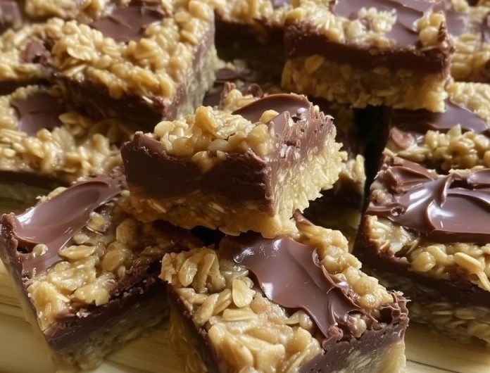 Schokoladen-Haferflocken-Riegel ohne Backen – das süßeste Stück Kindheit, das nie alt wird