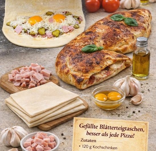 Es schmeckt sooo lecker – mein Blätterteig-Calzone-Liebling mit Salami, so wie ich ihn immer wieder mache