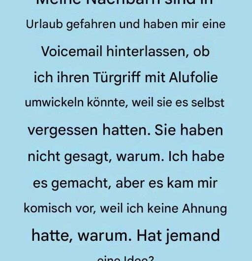 Alufolie am Türgriff – warum ich diesen einfachen Trick abends nutze und mich damit ruhiger fühle
