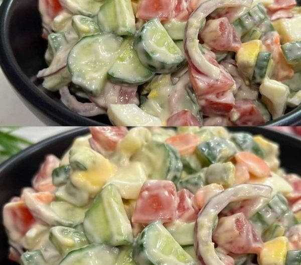 Ich war nie ein Salat-Mensch – bis diese cremige Gurken-Tomaten-Schüssel alles verändert hat