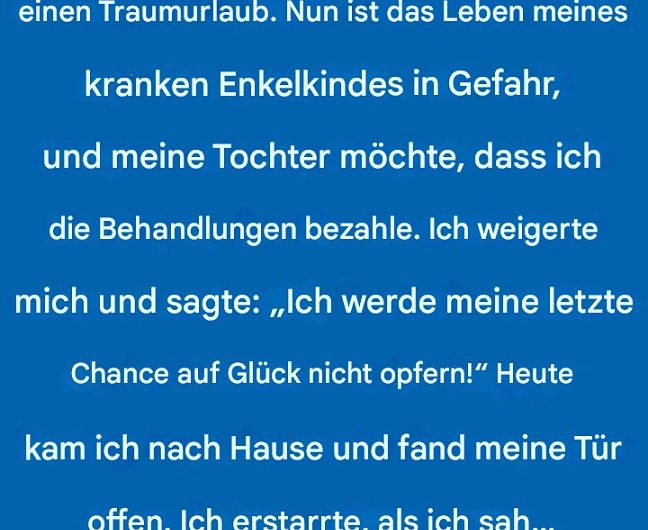 Ich weigerte mich, mein Glück zu opfern, um mein Enkelkind zu retten – und am Ende verlor ich alles