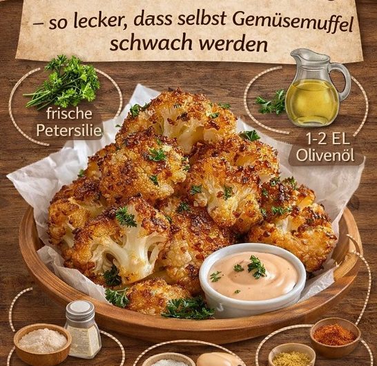 Knuspriger Blumenkohl aus der Heißluftfritteuse – so lecker, dass selbst Gemüsemuffel schwach werden