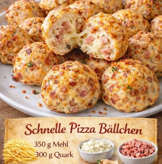 Goldene Quark-Pizza-Kugeln wie bei Mutti – einfach, herzhaft und immer viel zu schnell aufgegessen