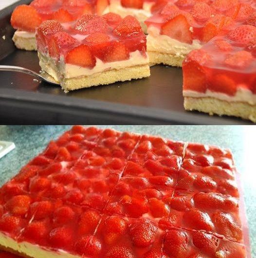 Erdbeerkuchen mit Schmand und Vanillecreme – wie vom Sonntagnachmittag bei Oma