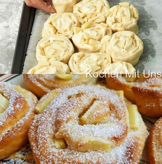 Apfelschnecken mit Zimtzucker wie aus der Bäckerei