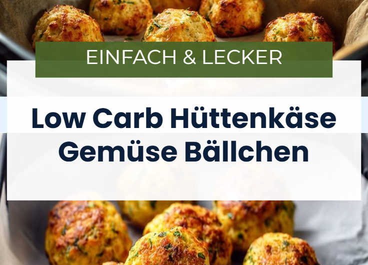Air Fryer Low Carb Zucchini Hüttenkäse-Gemüse-Bällchen für einen gesunden Snack