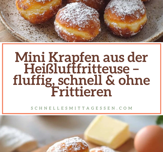 Mini Krapfen aus der Heißluftfritteuse – fluffig, schnell & ohne Frittieren