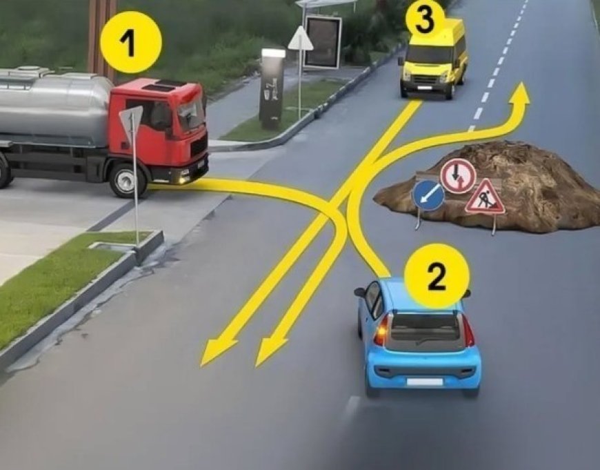 Wer muss einem blauen Auto Vorfahrt gewähren