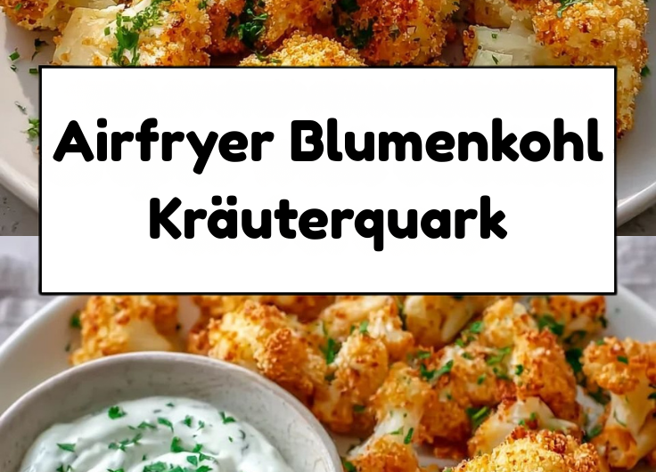 Airfryer Blumenkohl mit Kräuterquark: Knuspriges Gemüsegericht