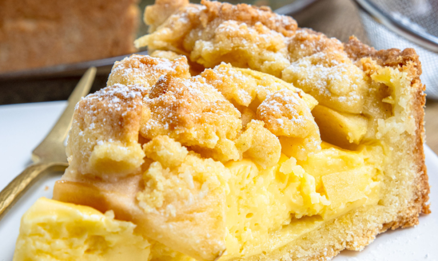 Omas saftiger Apfelkuchen mit Pudding