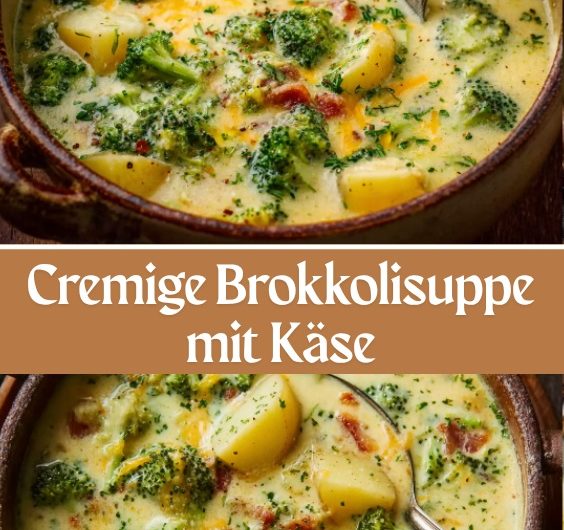 Cremige Brokkolisuppe mit Käse und Kartoffeln wie im Lieblingscafé