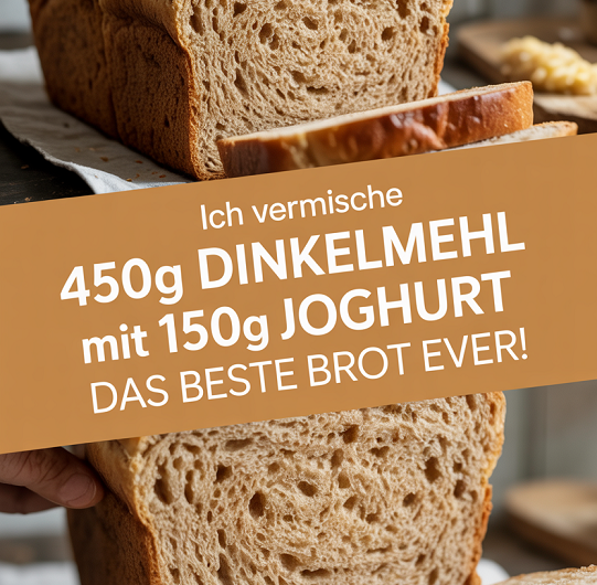 Ich vermische 450g Dinkelmehl mit 150g Joghurt das beste Brot ever!