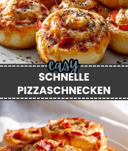 Pizzaschnecken schnell gebacken lecker für Snack Zeit